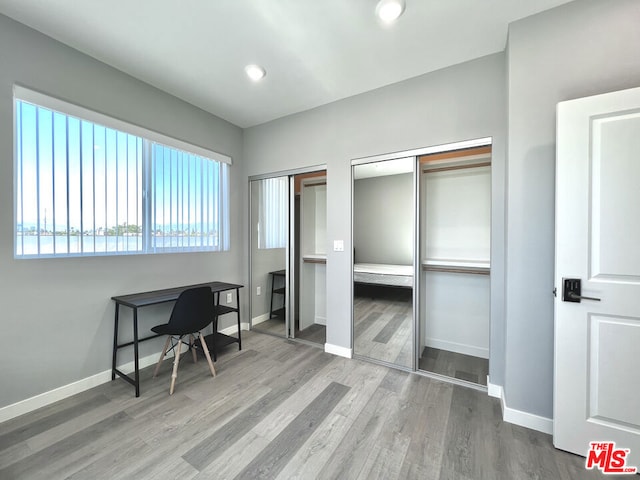 office featuring hardwood / wood-style floors