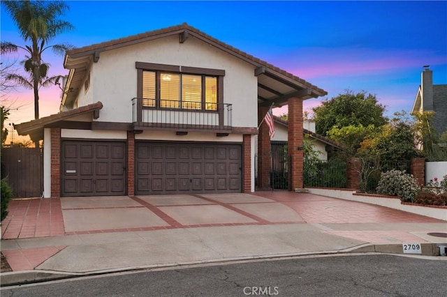 view of property featuring a garage