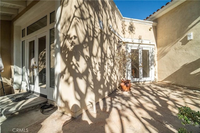 view of patio with french doors