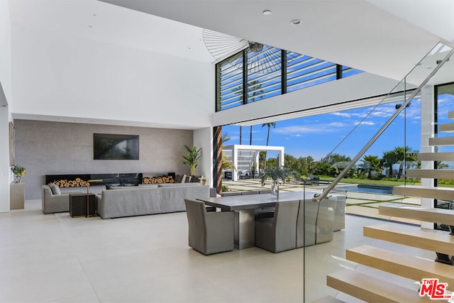 interior space featuring an outdoor kitchen