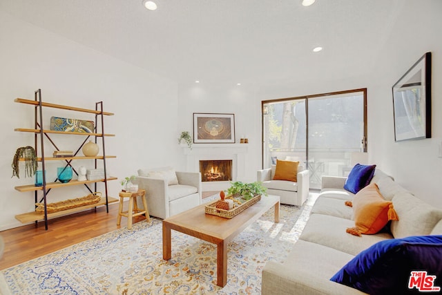 living room featuring light hardwood / wood-style flooring