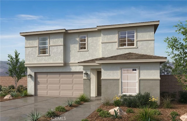 view of front facade featuring a garage