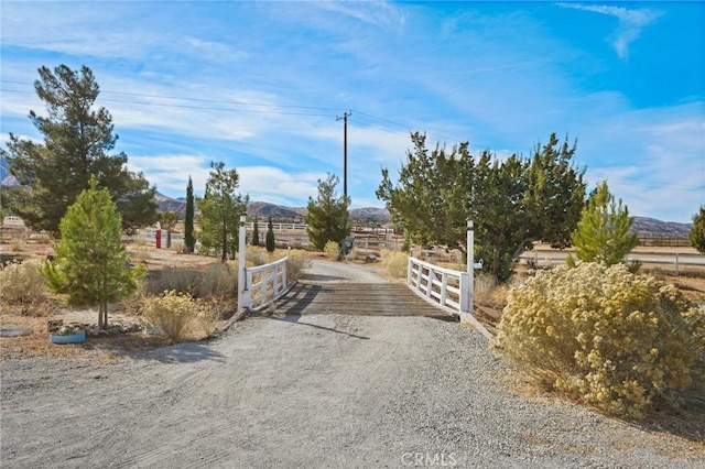 view of road featuring a mountain view