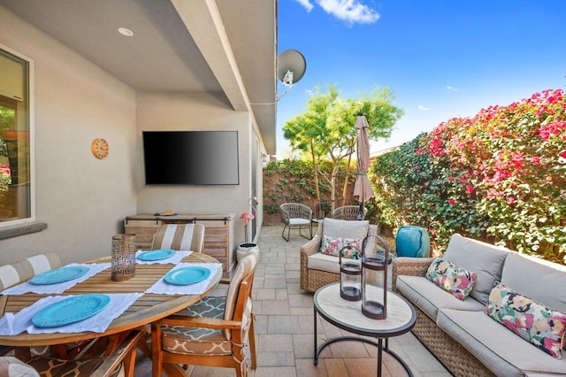 view of patio / terrace with an outdoor hangout area