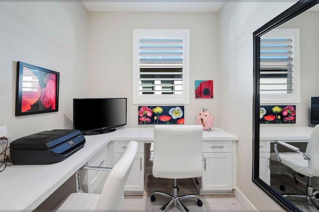 office featuring light hardwood / wood-style flooring