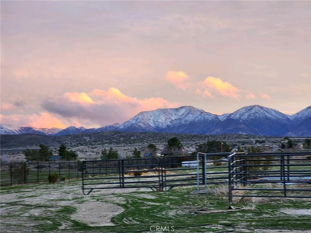 property view of mountains with a rural view