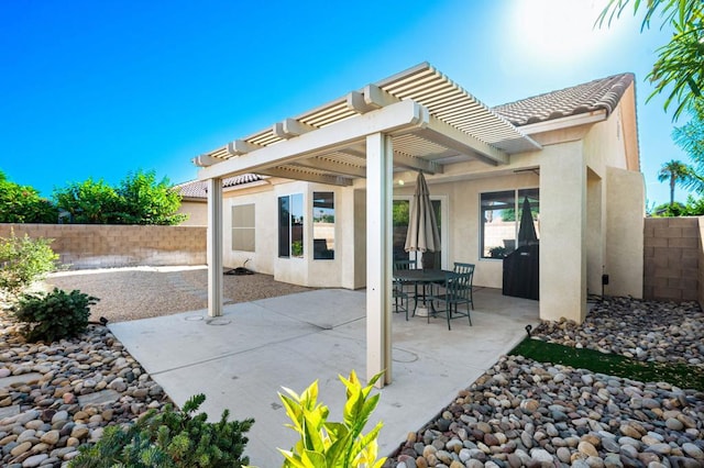 view of patio with a pergola