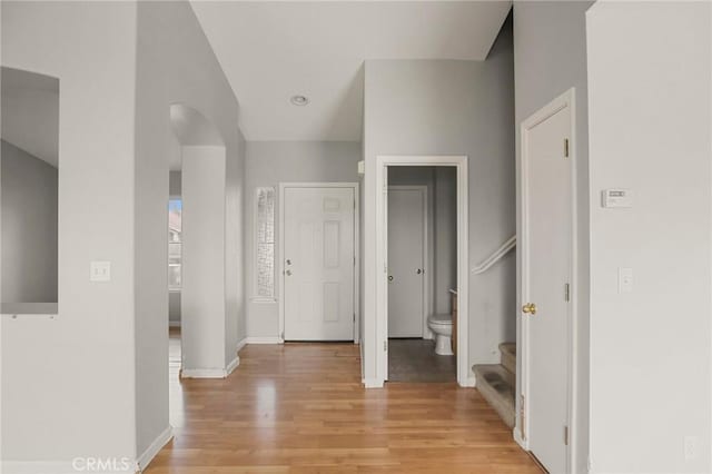 hall featuring light hardwood / wood-style floors