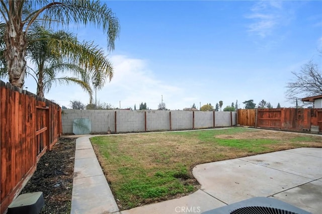 view of yard with a patio area