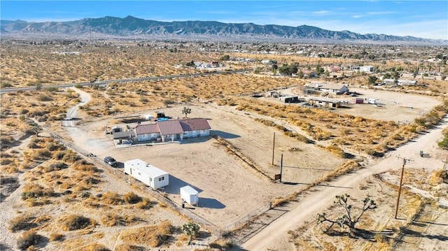 aerial view with a mountain view