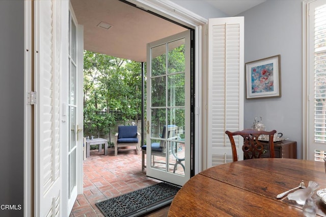 doorway with french doors