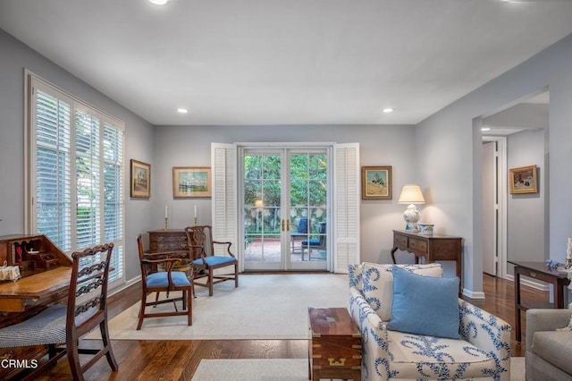 living room featuring hardwood / wood-style flooring