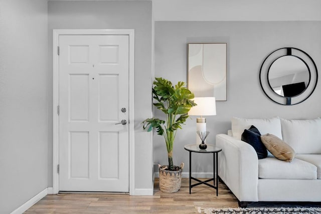 foyer entrance featuring light hardwood / wood-style floors