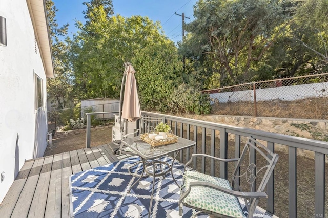 view of wooden deck