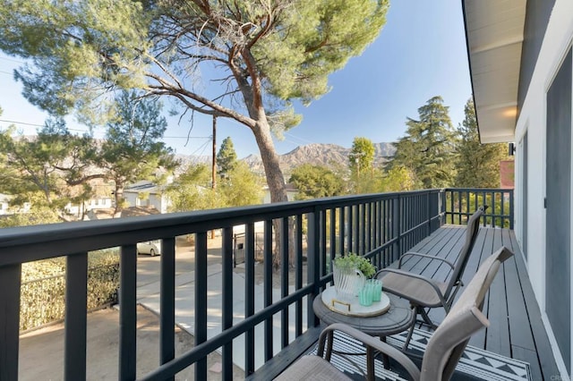 balcony with a mountain view