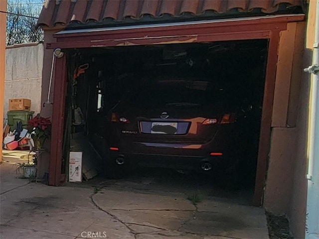 view of garage