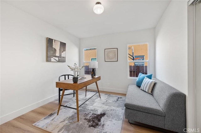 office featuring light wood-type flooring