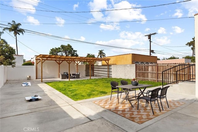 view of patio / terrace featuring a pergola