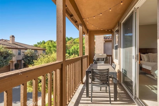 balcony with a grill