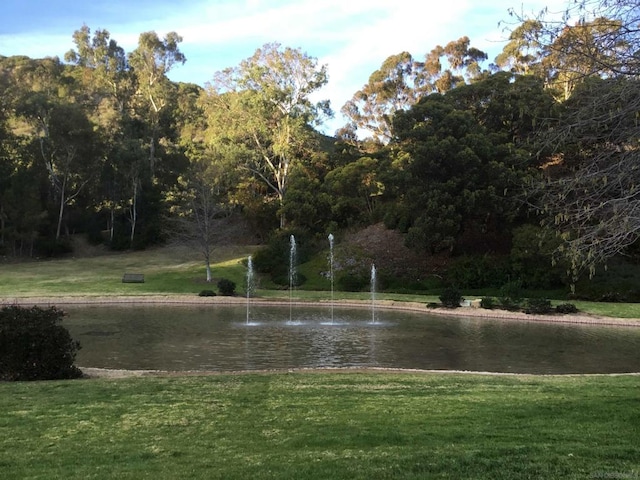 surrounding community featuring a yard and a water view