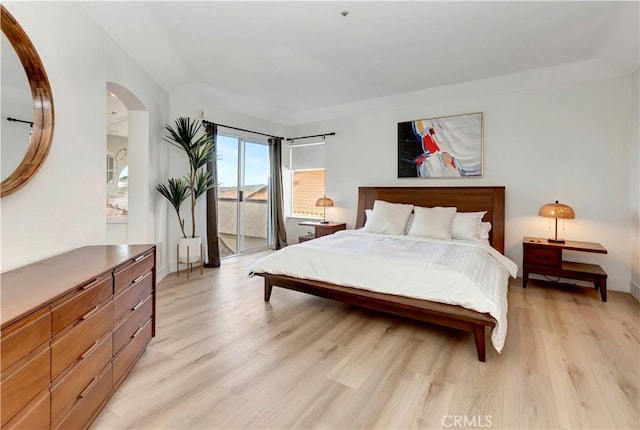 bedroom with light hardwood / wood-style floors