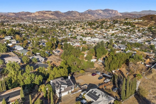 aerial view with a mountain view