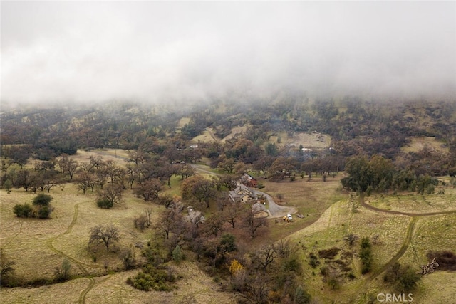 aerial view featuring a rural view