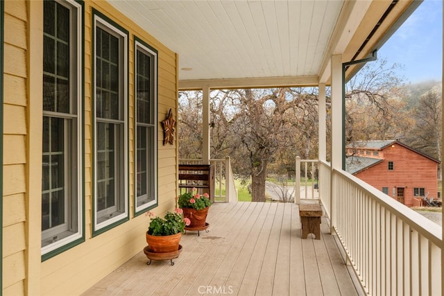 deck with a porch