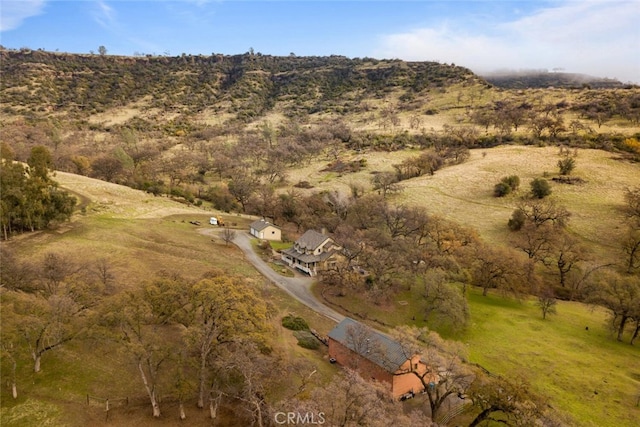 aerial view with a rural view