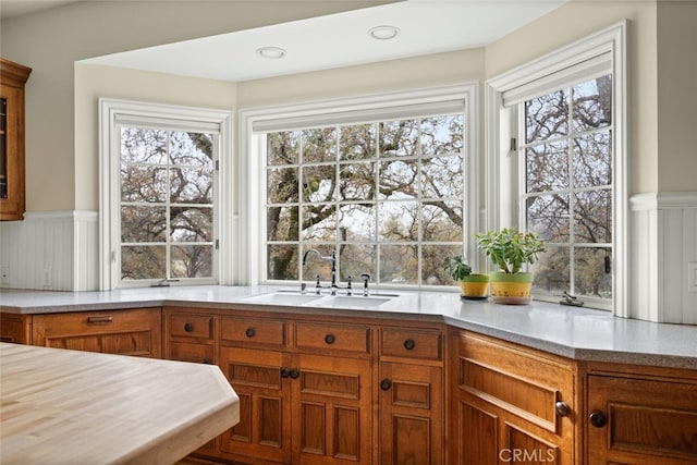 kitchen with plenty of natural light and sink