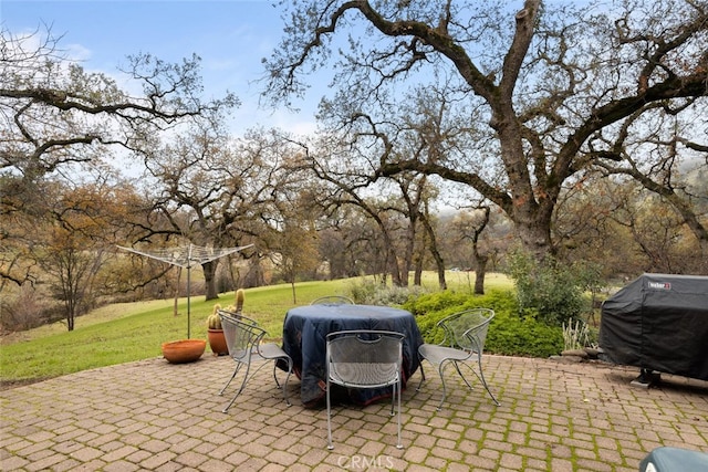 view of patio / terrace featuring a grill