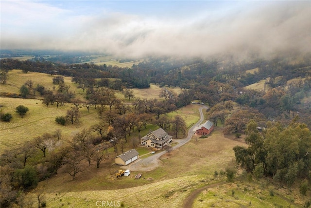 drone / aerial view featuring a rural view