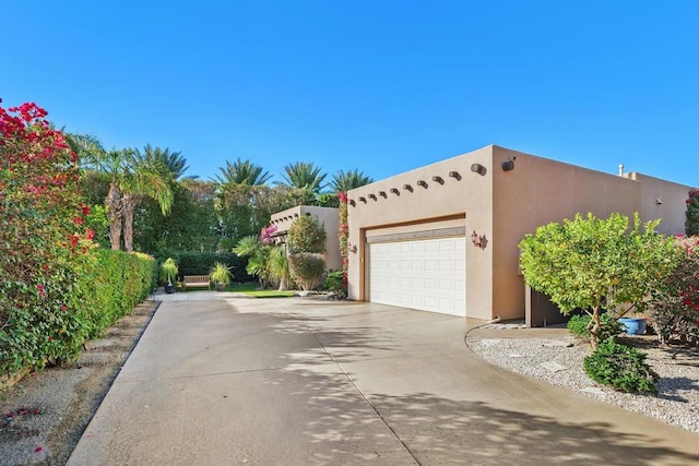 exterior space featuring a garage