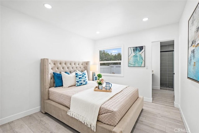 bedroom featuring light hardwood / wood-style floors