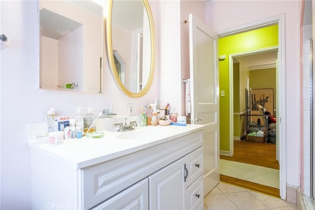 bathroom featuring vanity and tile patterned floors