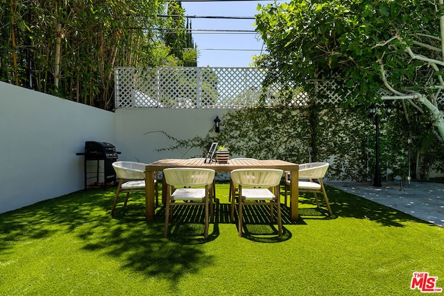 view of yard with a patio area