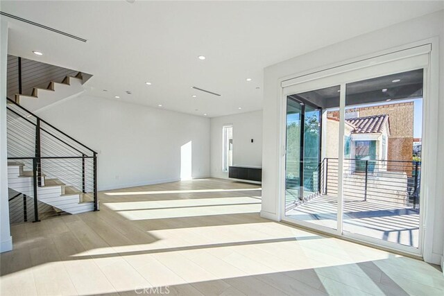 interior space featuring light wood-type flooring