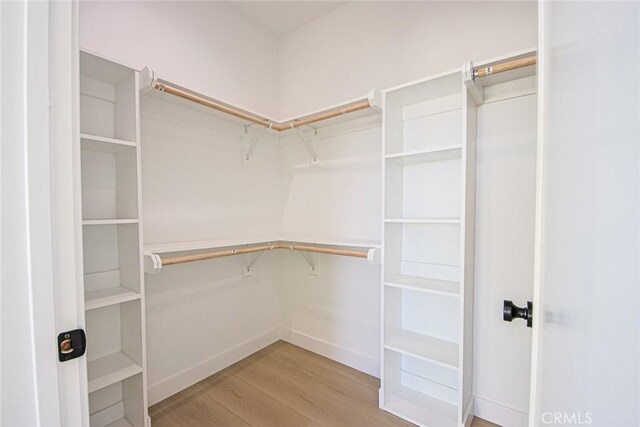 walk in closet featuring light wood-type flooring