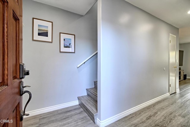 interior space with hardwood / wood-style floors