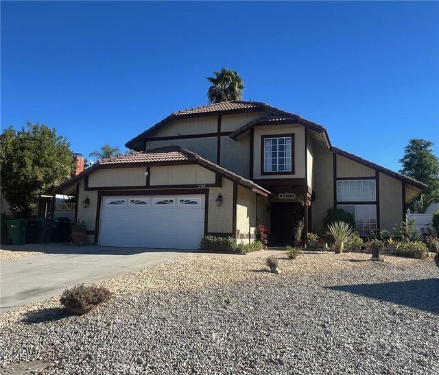 view of front of house with a garage