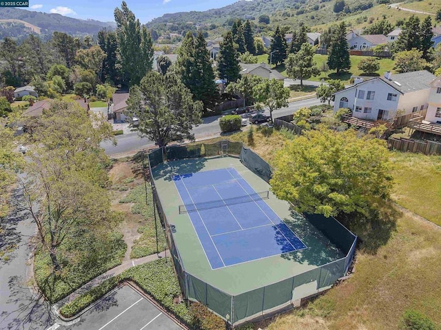 bird's eye view with a mountain view