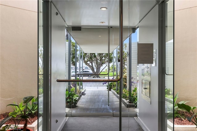 interior space featuring a balcony