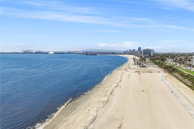 water view featuring a view of city and a beach view