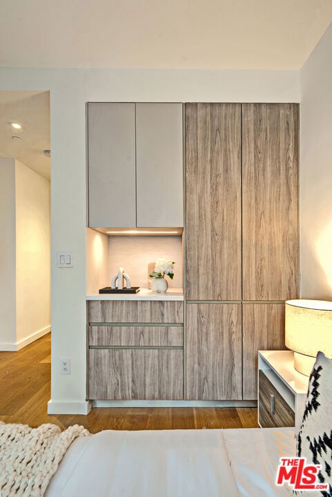 kitchen with light wood-type flooring