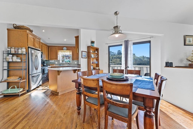 dining area featuring light hardwood / wood-style floors