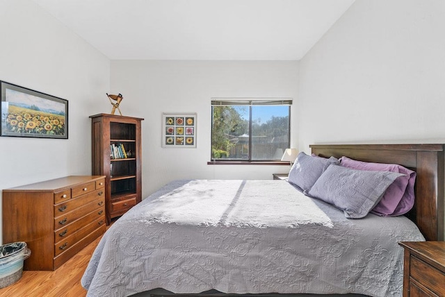 bedroom with light wood-type flooring