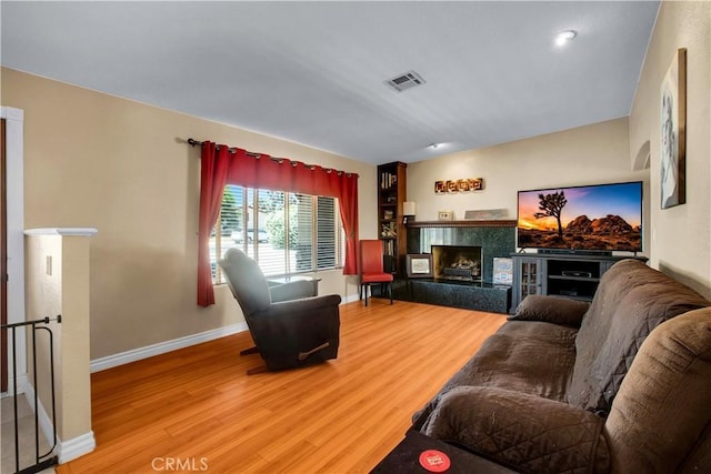 living room featuring hardwood / wood-style floors