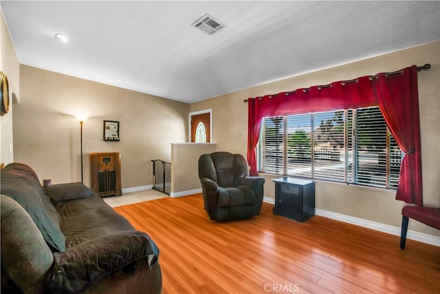 living room featuring wood-type flooring