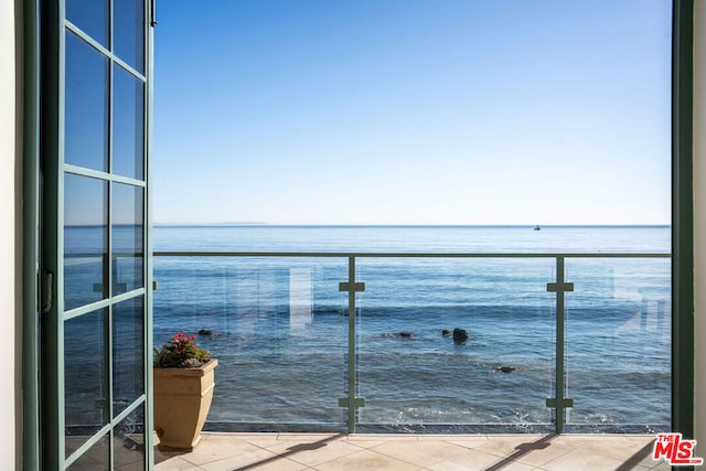 balcony with a water view