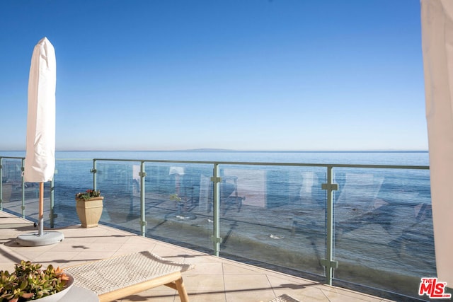 balcony with a water view